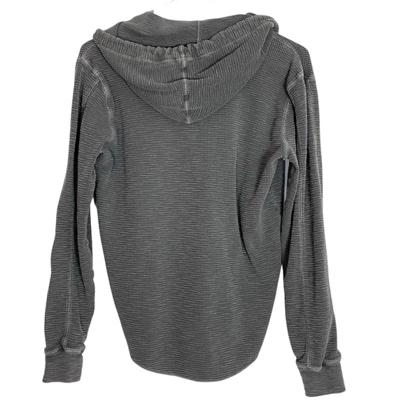 Lucky Brand Thermal Pullover Boho Hoodie Long Sleeve Distressed Gray Size Small - Picture 2 of 9